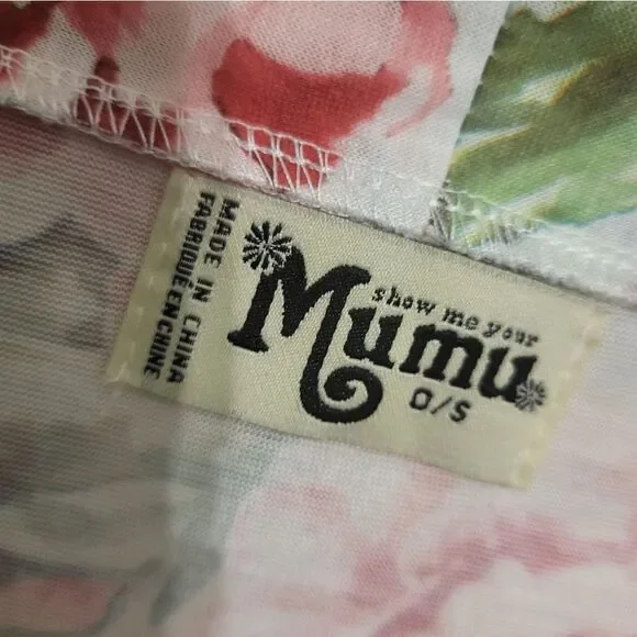 #32 Show Me Your Mumu Pink Floral Short Open Front Robe w/Belt, S - Picture 6 of 6